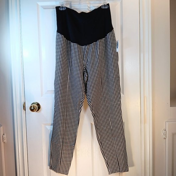 Old Navy NWT Maternity Houndstooth Dress Pants Black White Women's Size XL - Picture 3 of 16